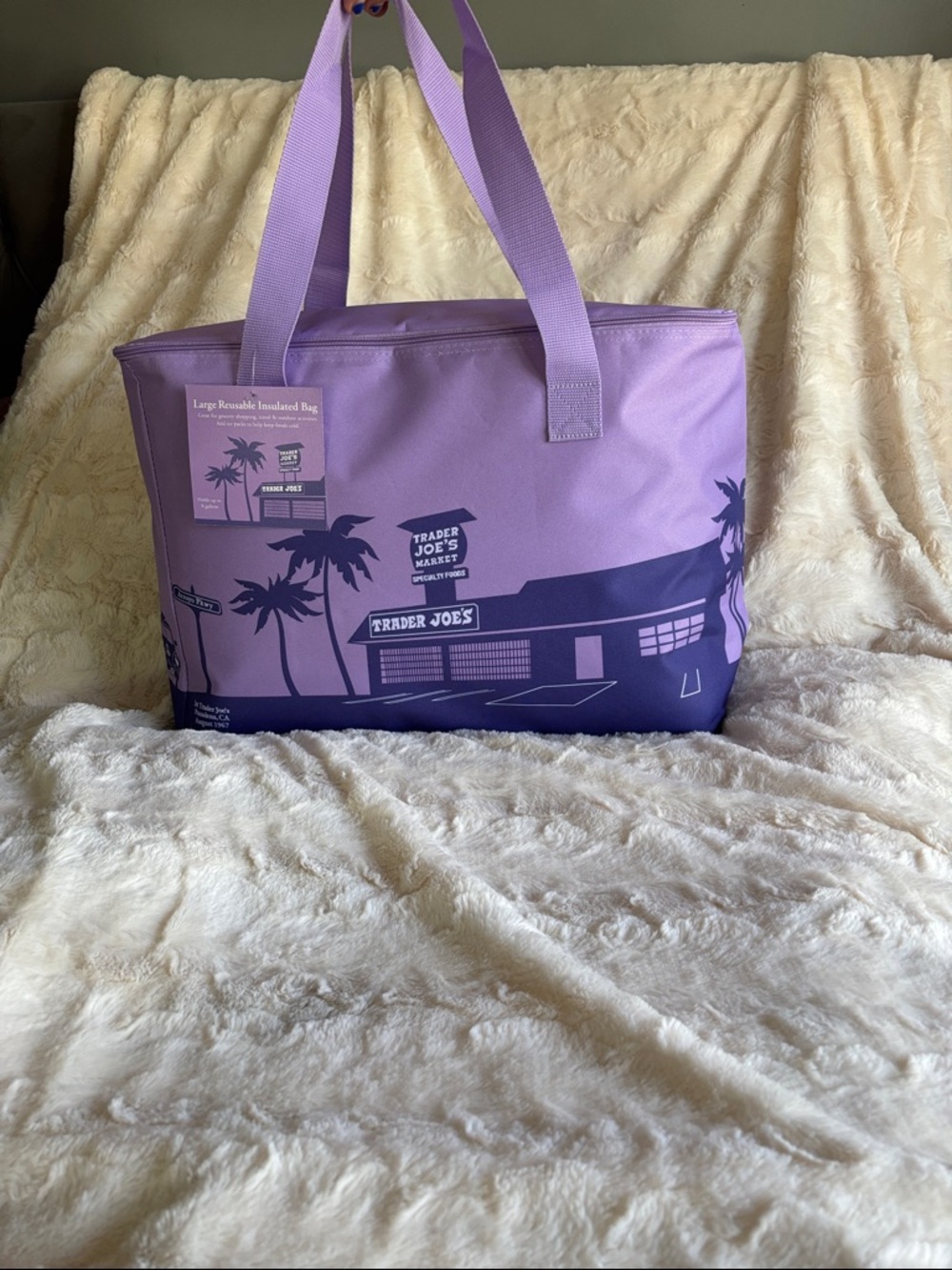 NWT Trader Joe’s purple rain insulated bag eight gallon